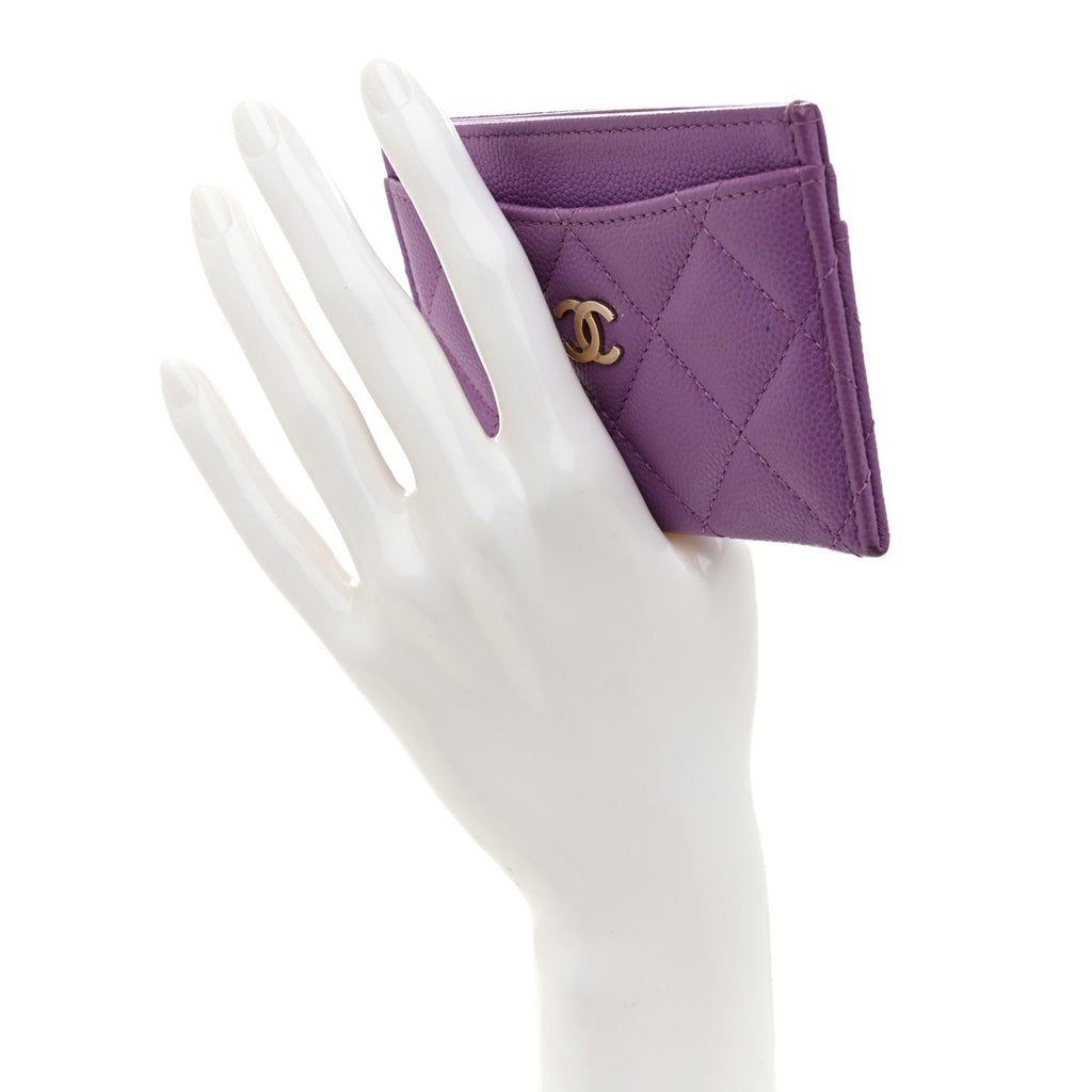 Caviar Quilted  Holder Purple