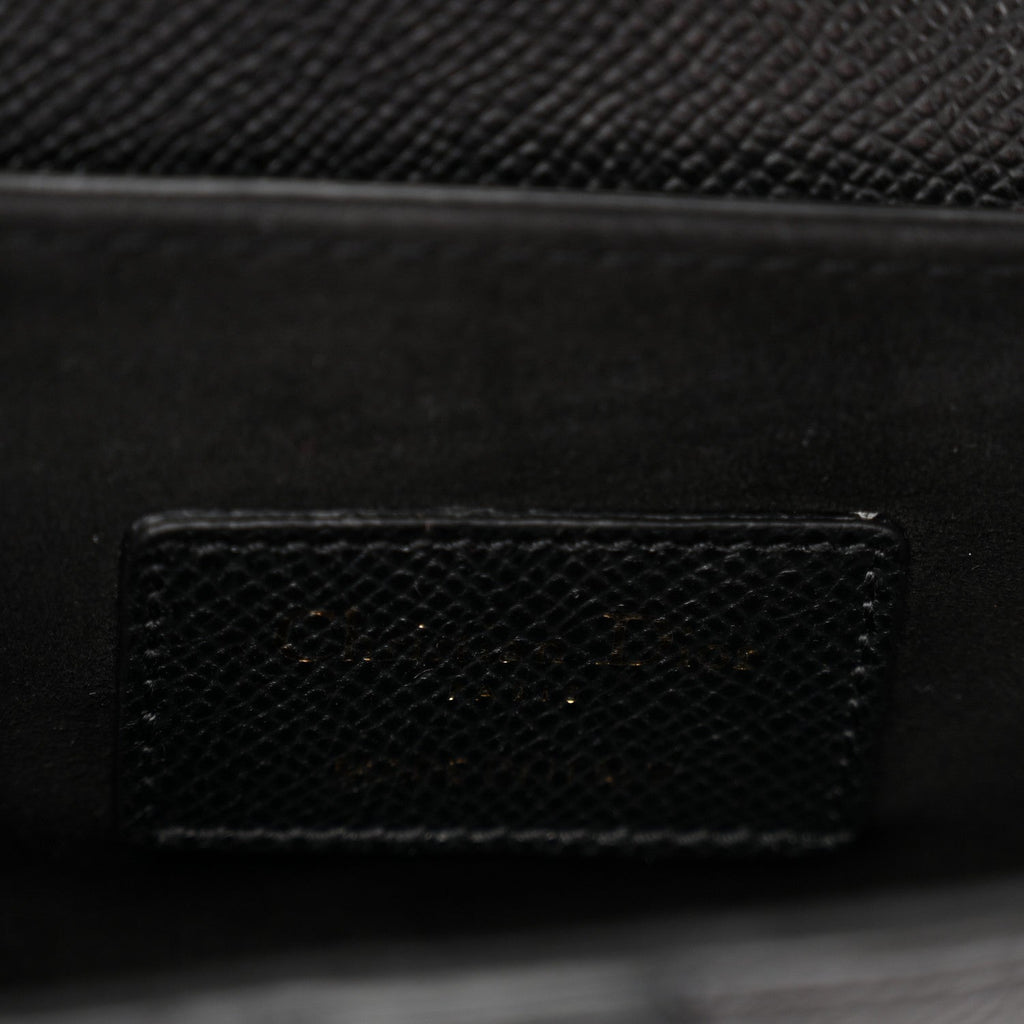 Grained Calfskin Mini Saddle Bag Black