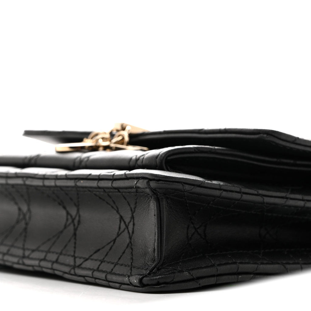 Lambskin Cannage Chain My Dior Daily Chain Pouch Black