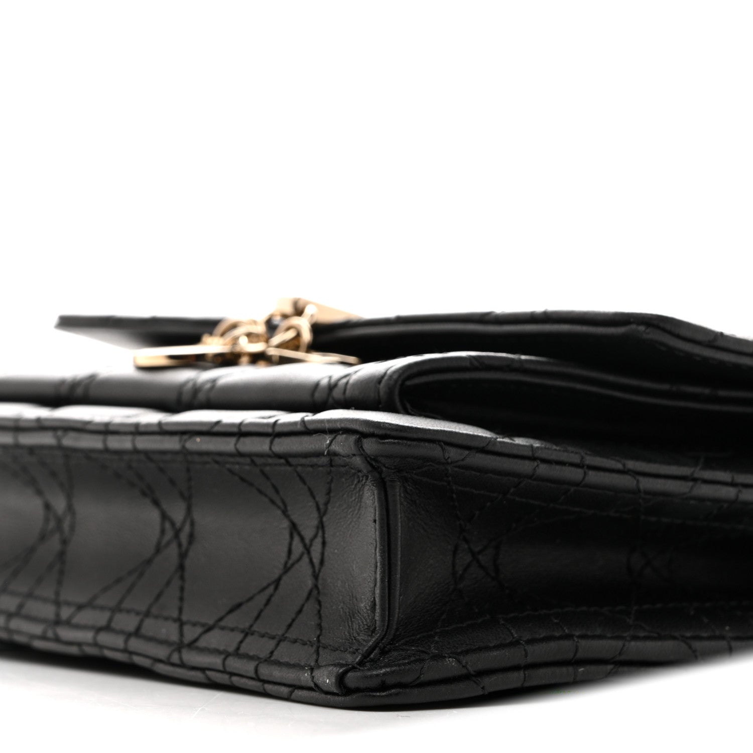 Lambskin Cannage Chain My Dior Daily Chain Pouch Black