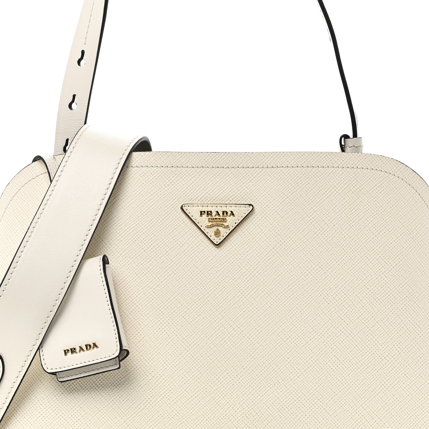 Saffiano Cuir Matinee Tote White Black