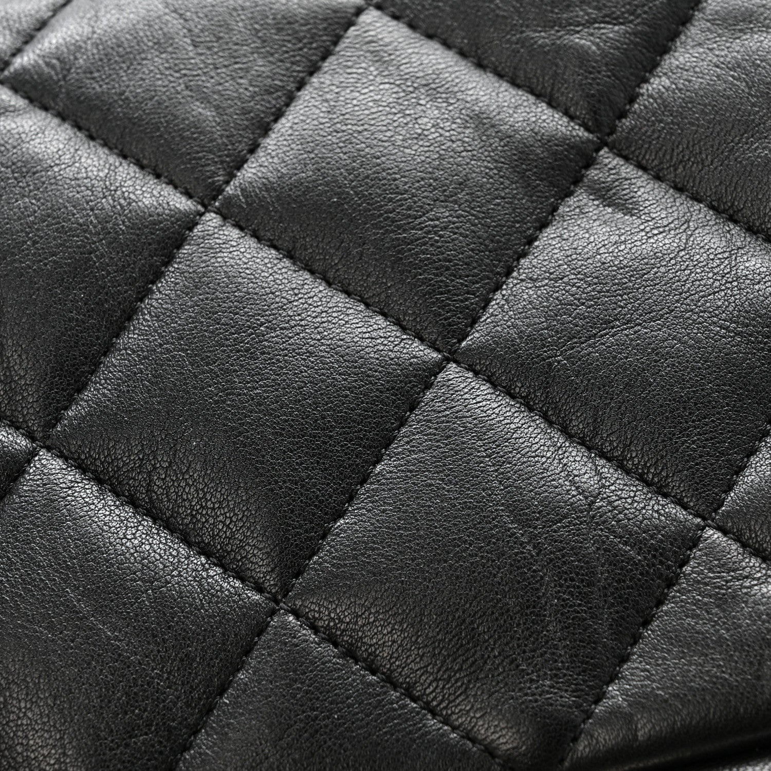 Washed Lambskin Quilted Maxi Chain Around Flap Black