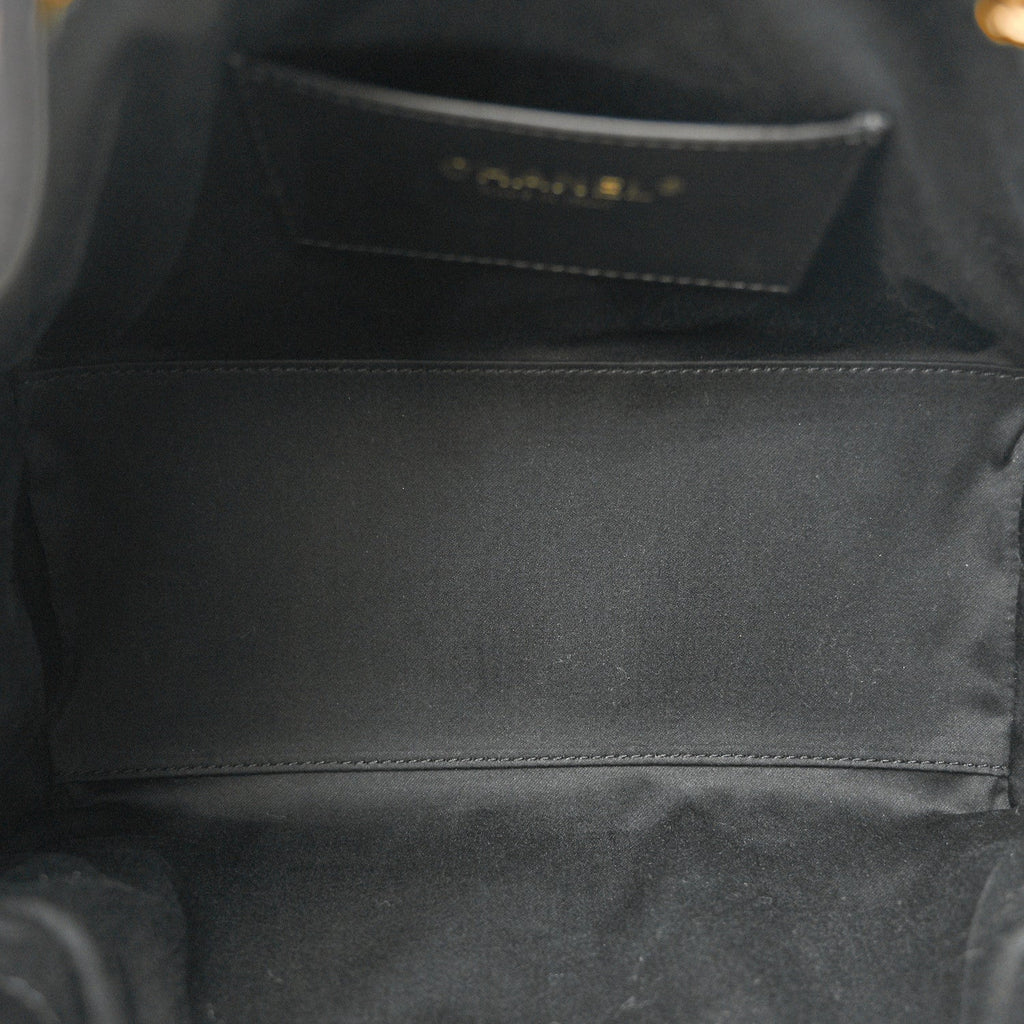 Canvas Quilted Small Chanel 25 Handbag Black