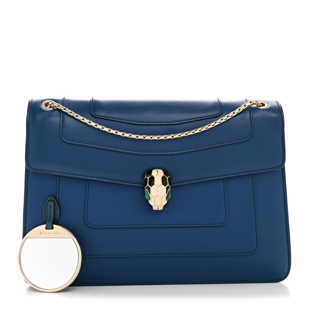 Calfskin Serpenti Forever Shoulder Bag Navy