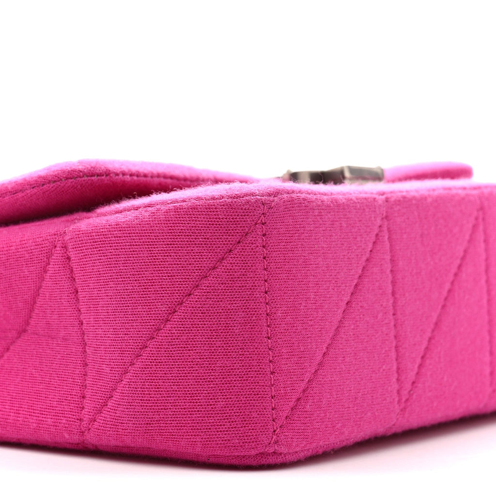 Jersey Wool Patchwork Monogram Medium Jamie Baguette Magenta