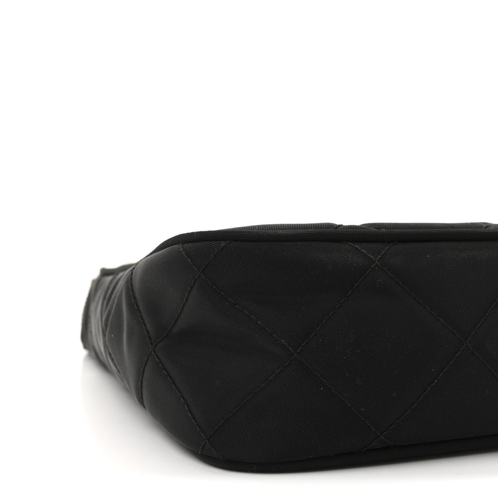 Tessuto Nylon Stitched Shoulder Bag Black
