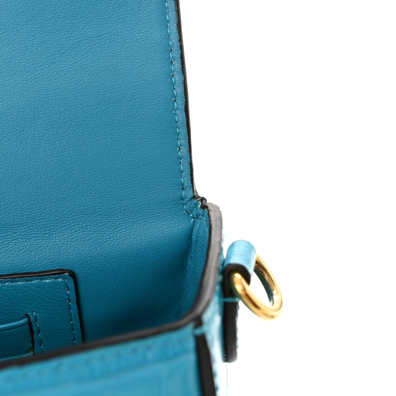 Deep Calfskin Crocodile Embossed Small Darley Azure