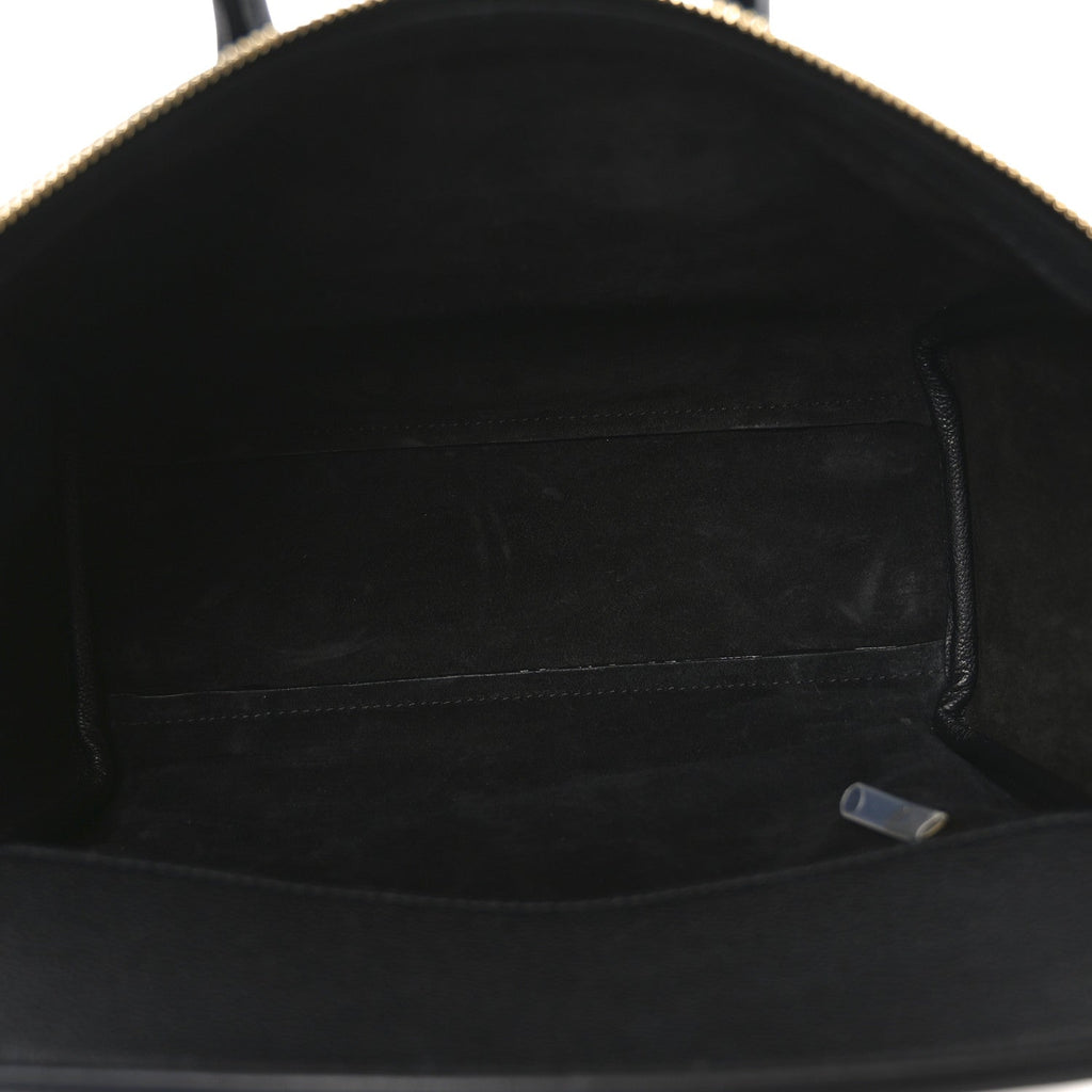 Supple Shiny Lambskin Little New Luggage Black