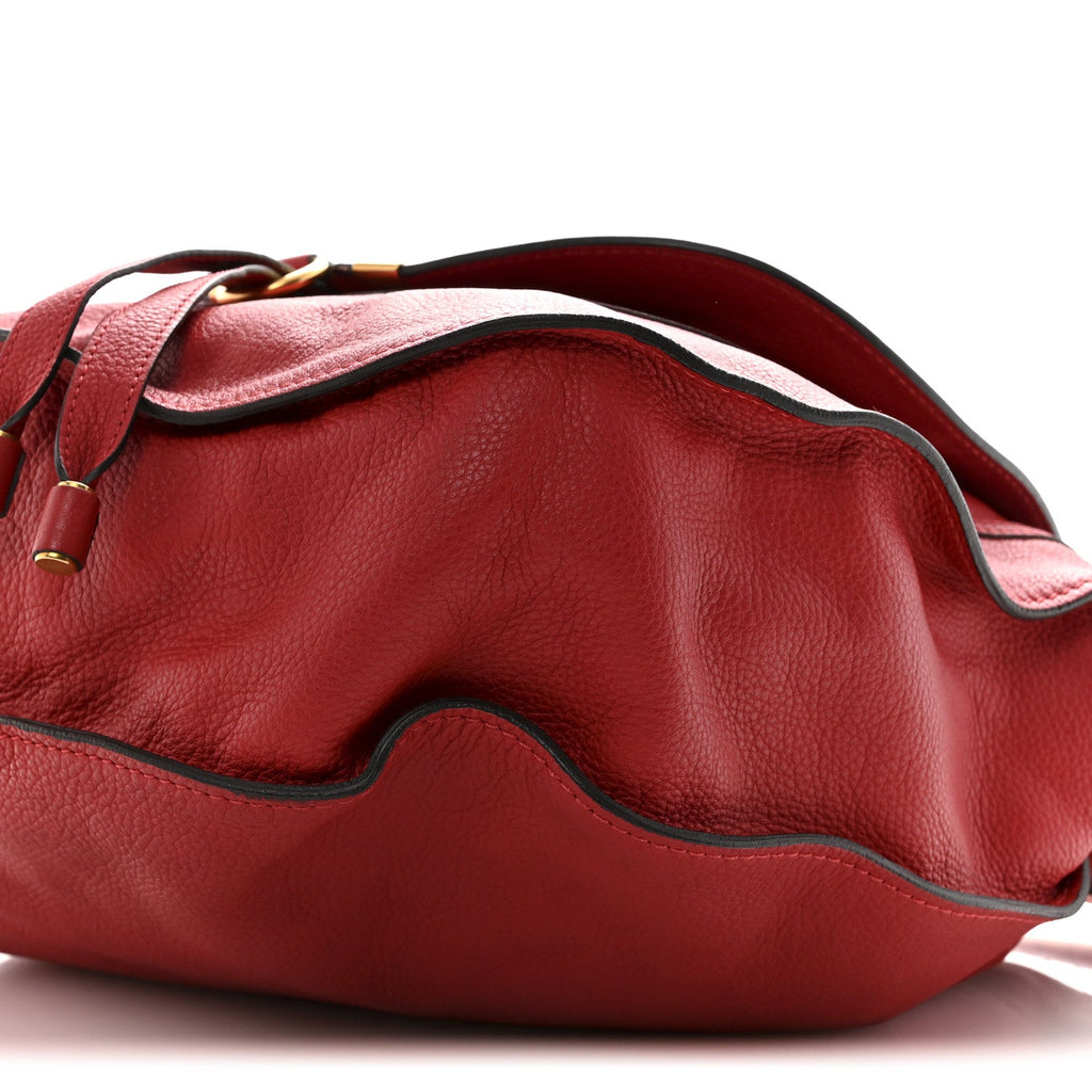 Calfskin Large Marcie Hobo Red