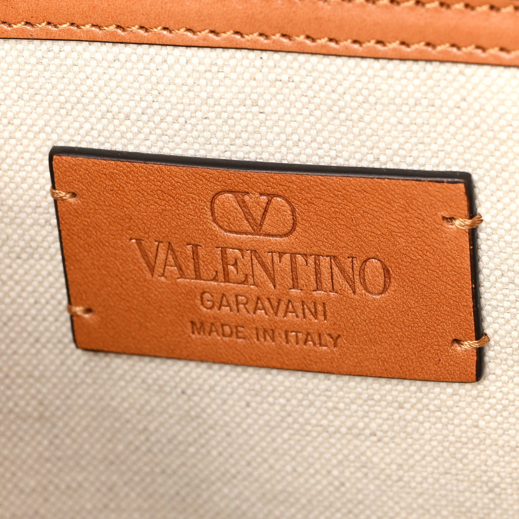Jacquard Canvas Vlogo Antibes Shopping Bag Natural Multicolor