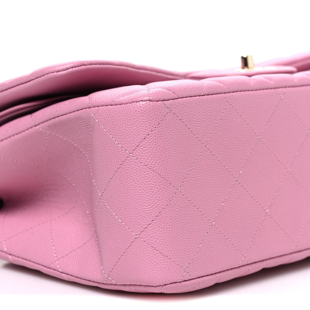 Caviar Quilted Jumbo Double Flap Pink