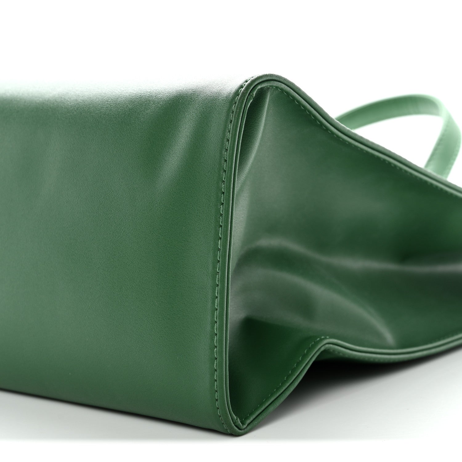 Vegan Leather Medium Shopping Bag Greenscreen