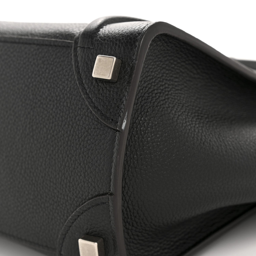 Drummed Calfskin Micro Luggage Black