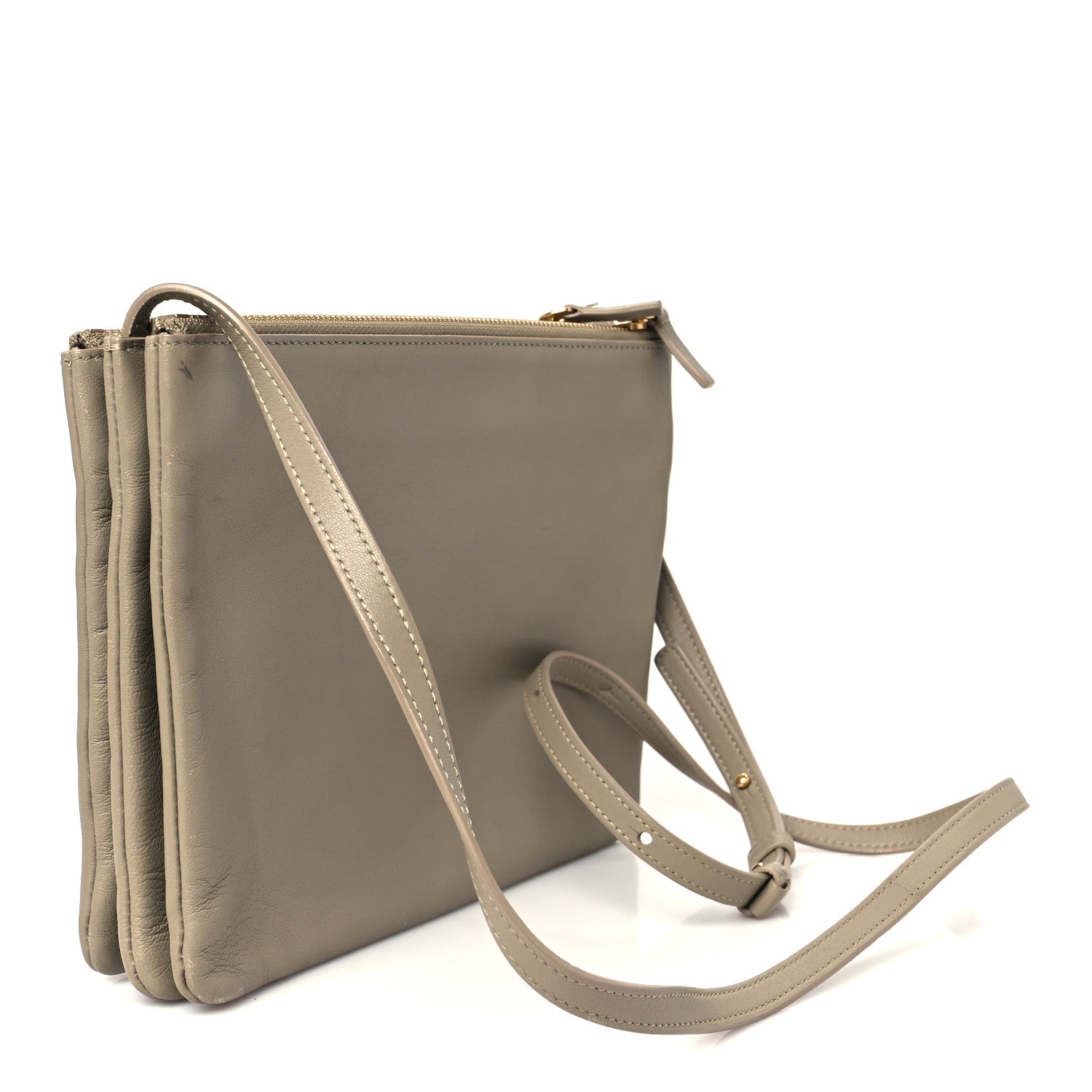 Lambskin Large Trio Crossbody Bag Beige