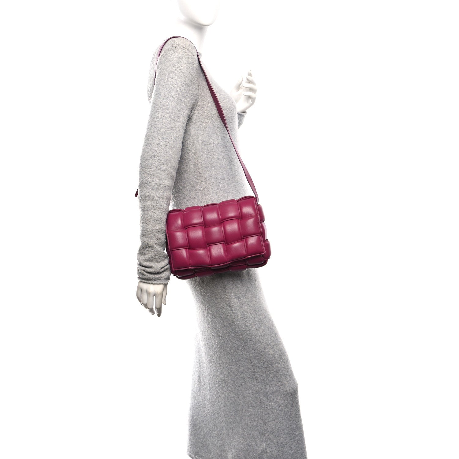 Nappa Maxi Intreccio Padded Cassette Crossbody Bag Cinnabar