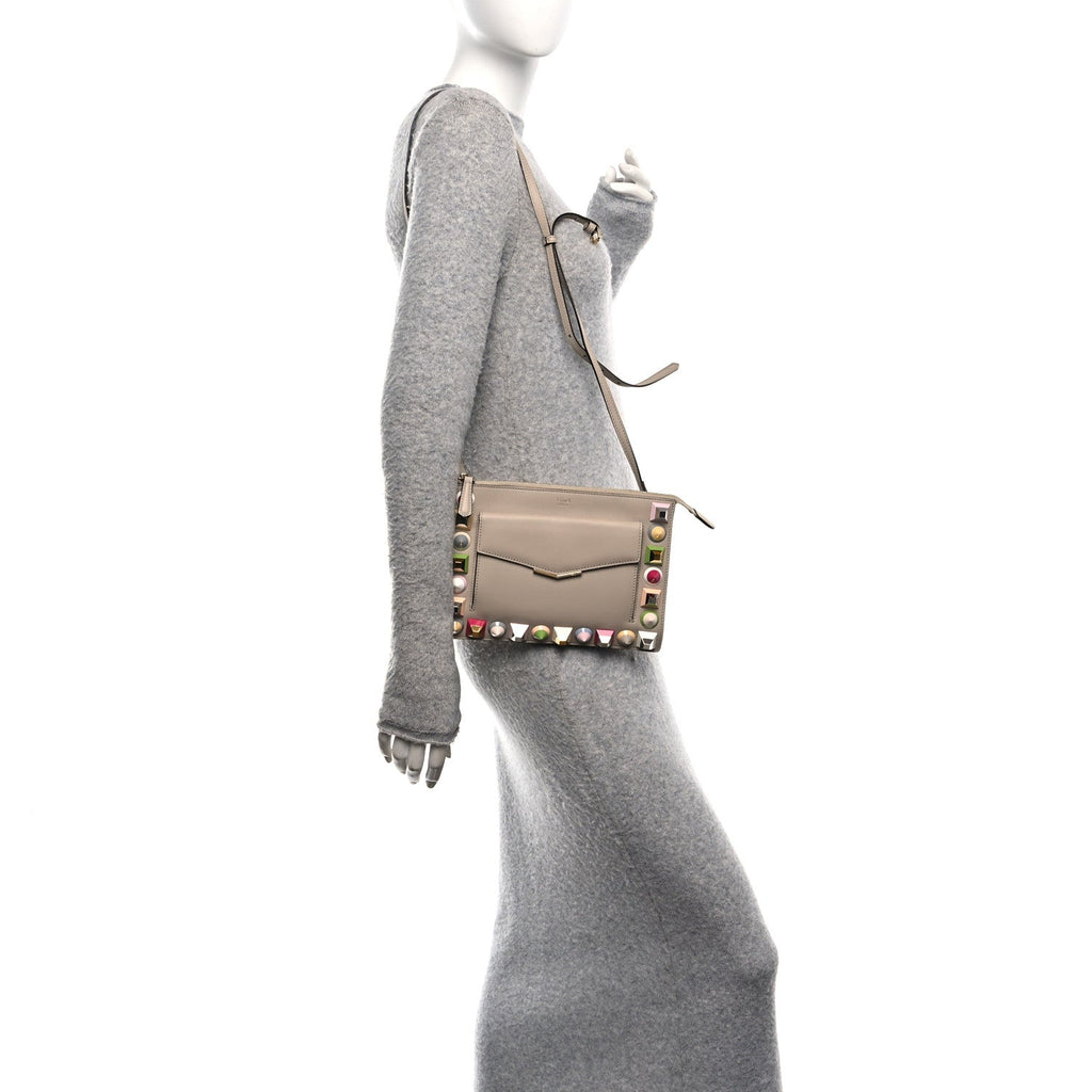 Vitello Dolce Studded Mini 2Jours Pouch Cuoio Multicolor