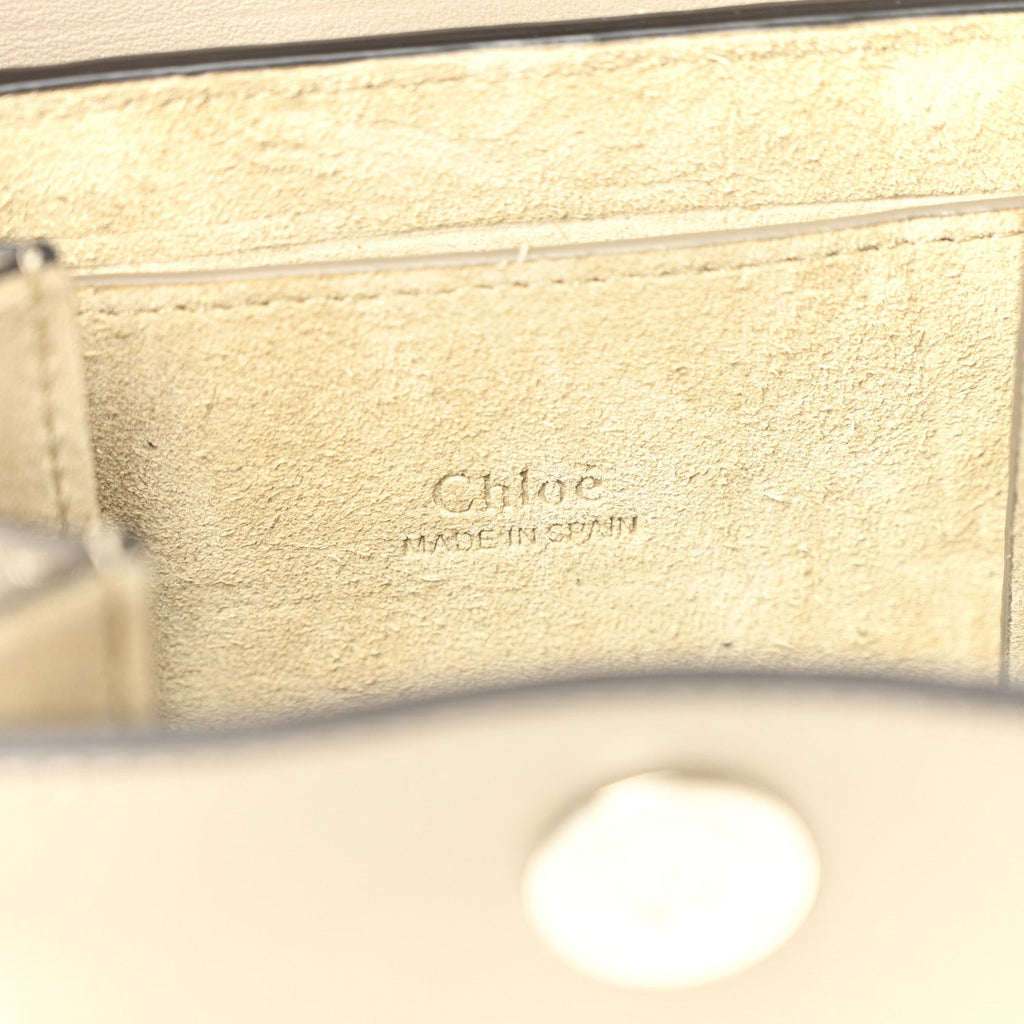 Suede Calfskin Mini Faye Bracelet Bag Motty Grey