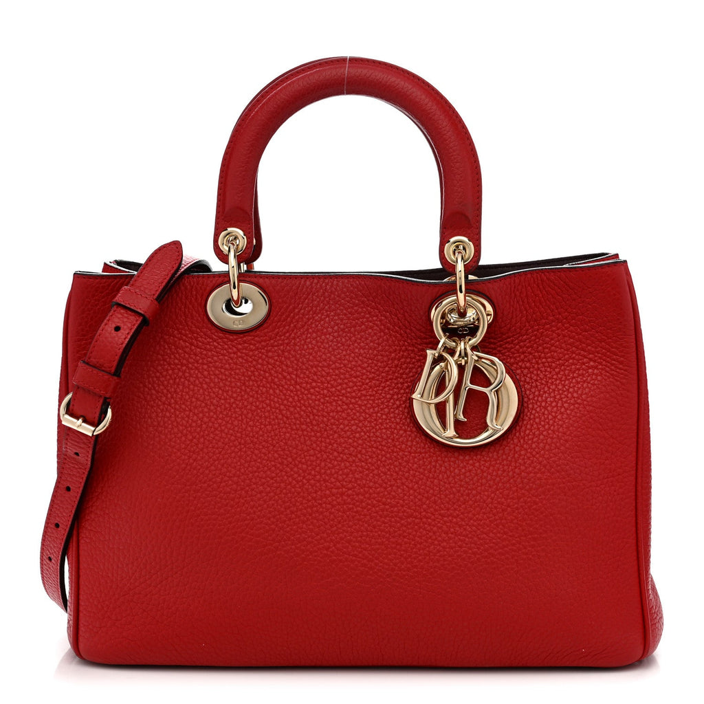Calfskin Medium Diorissimo Tote Red