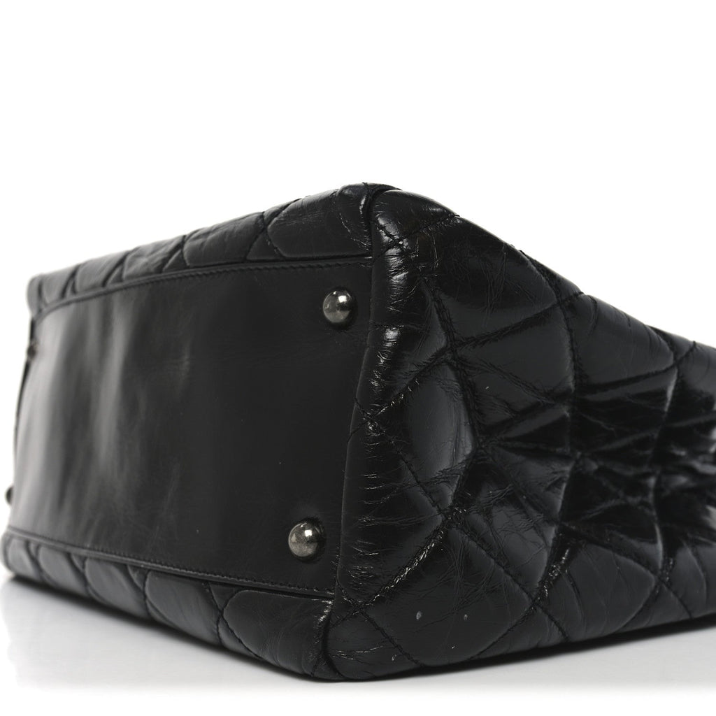 Calfskin Quilted Small Coco Soft Tote Black