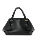Calfskin Braided Small Blossom Top Handle Bag Black