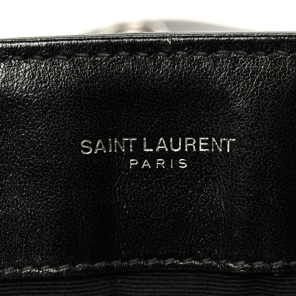 Calfskin Y Quilted Monogram Medium Loulou Chain Satchel Black