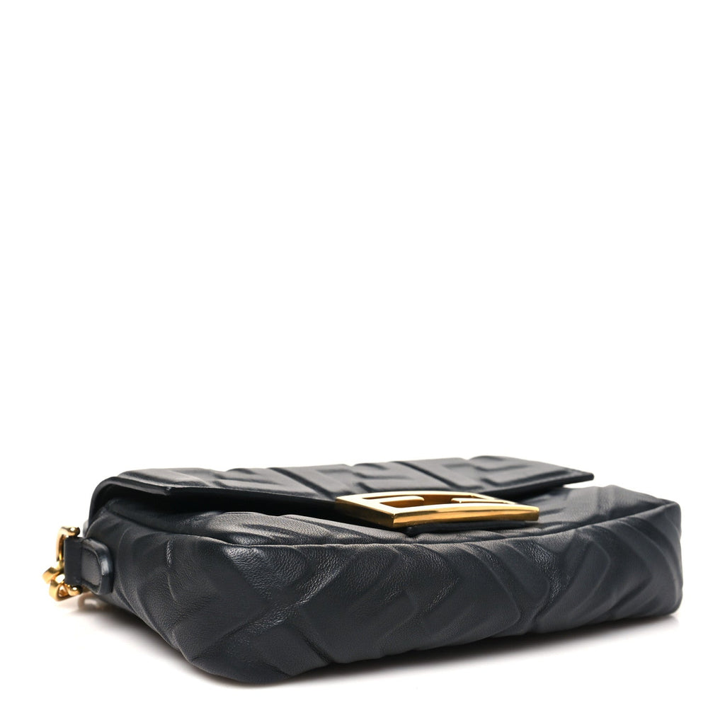 Nappa FF 1974 Embossed Mini Baguette Black