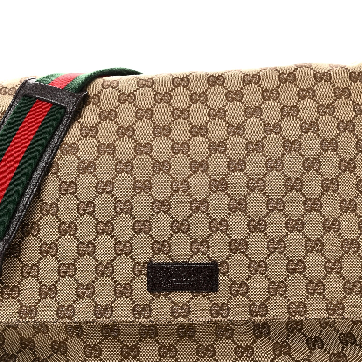 Monogram Web Messenger Diaper Bag Brown