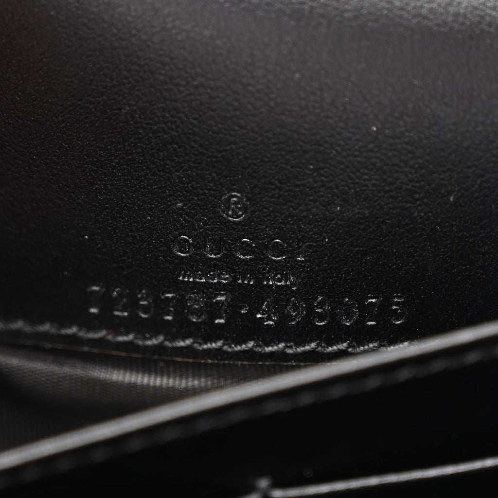 Calfskin GG Matelasse Chain Wallet Black
