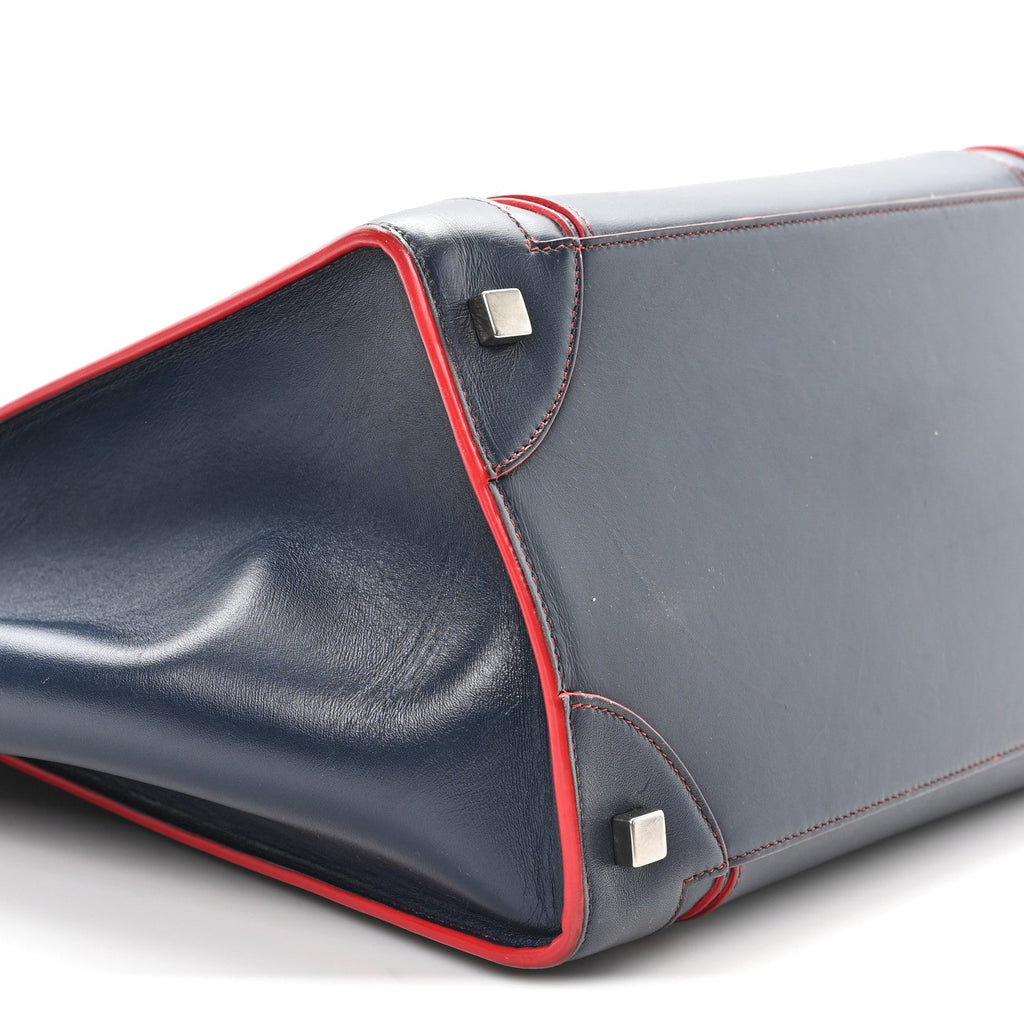 Smooth Calfskin Mini Luggage Navy Red