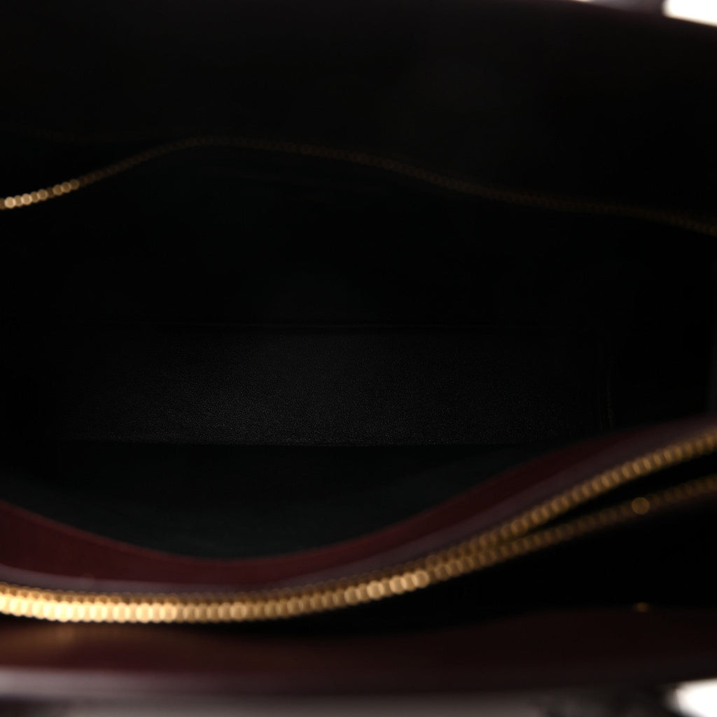Calfskin Snakeskin Small Sac De Jour Burgundy