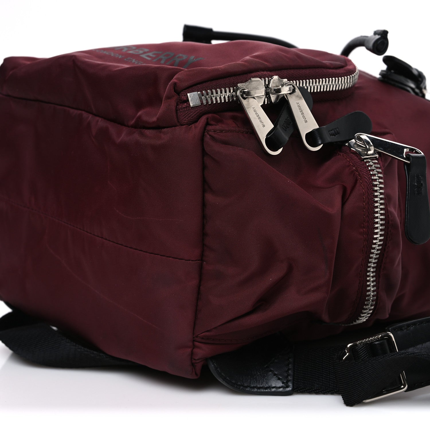 Nylon Medium Rucksack Backpack Burgundy Red