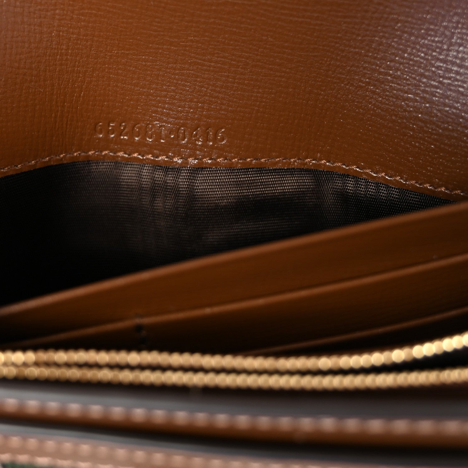 GG Supreme Monogram Azalea Calfskin Web Jackie 1961 Chain Wallet Beige Ebony Brown Sugar