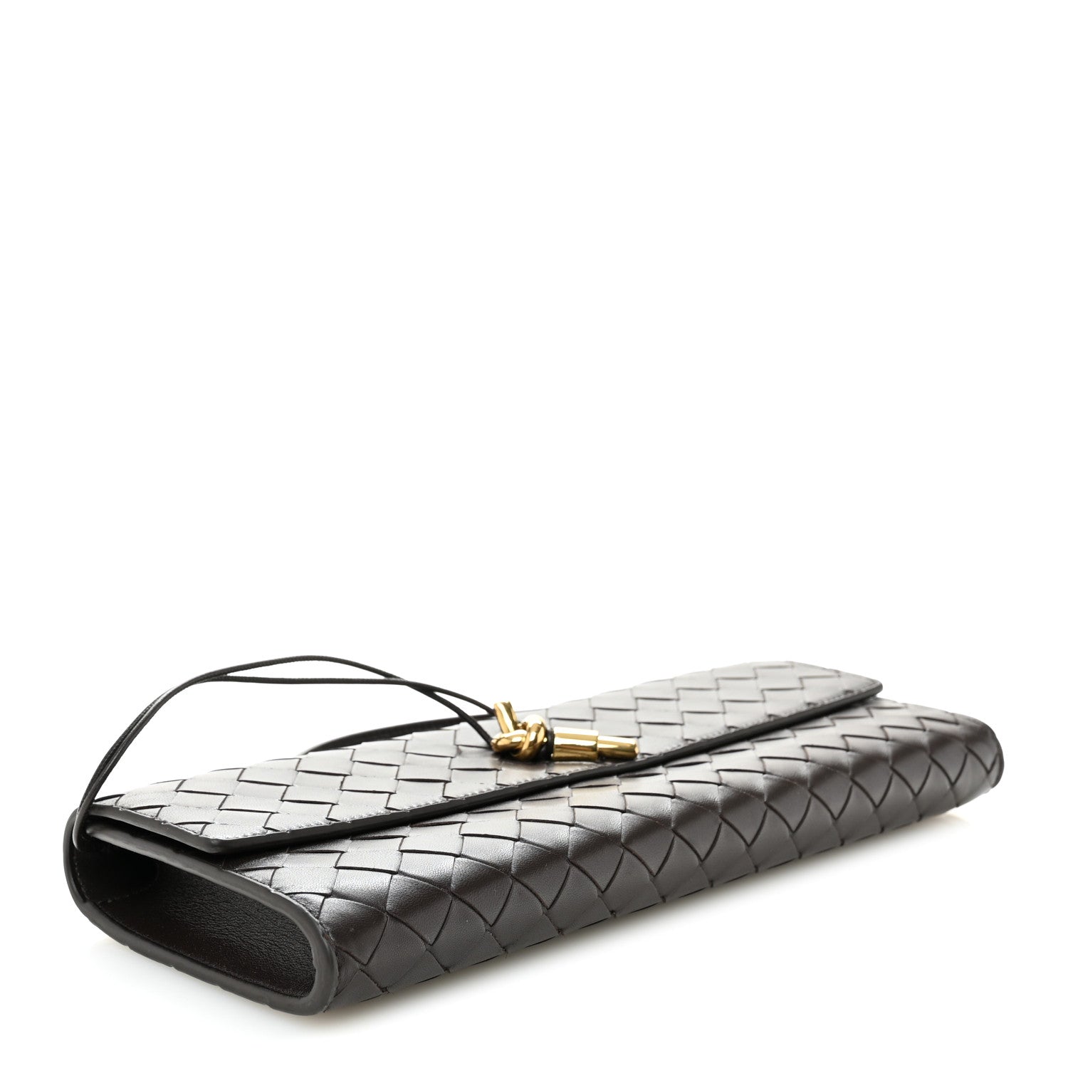 Nappa Intrecciato Long Andiamo Top Handle Clutch Fondant