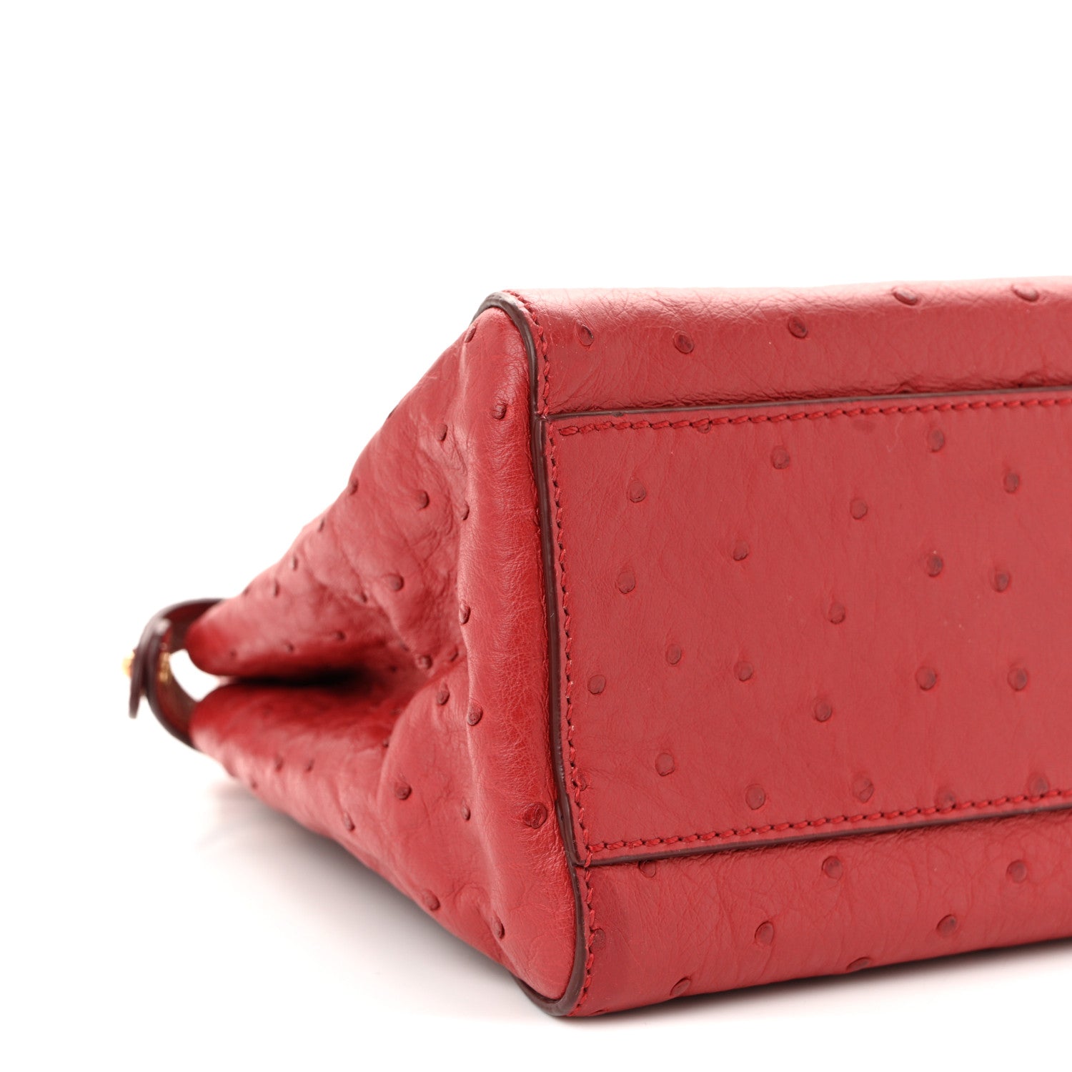 Ostrich Shiny Nappa Mini Peekaboo Iconic Satchel Fragola