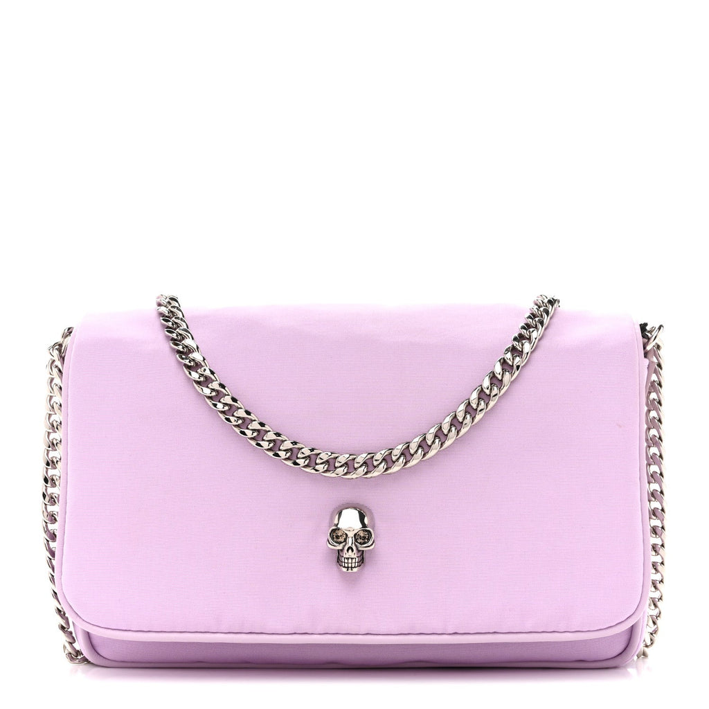 Nylon Skull Camera Crossbody Bag Lilac