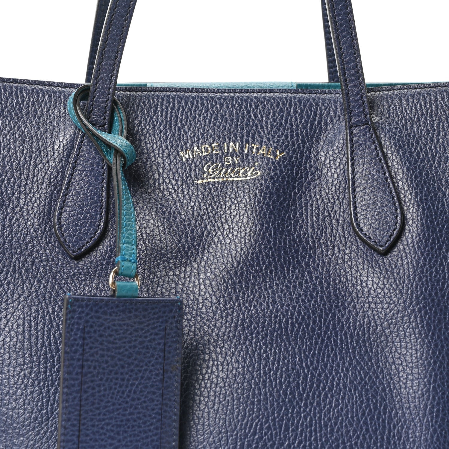 Dollar Calfskin Small Swing Tote Classic Marine Deep Cobalt