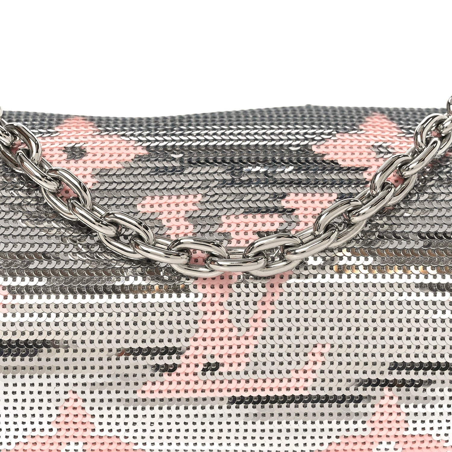 Satin Sequin Monogram Giant Papillon Silver Pink