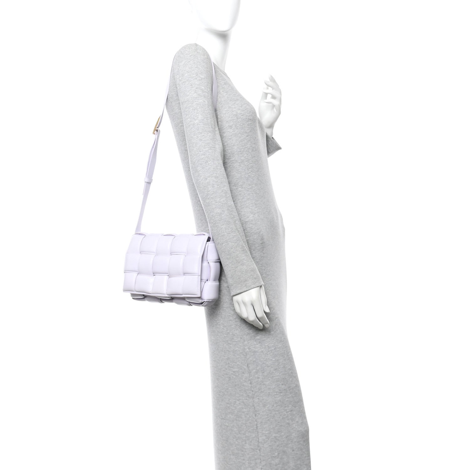 Nappa Maxi Intreccio Padded Cassette Crossbody Bag Mirth Washed