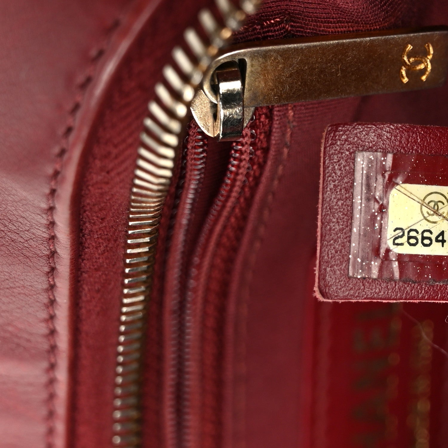 Calfskin Quilted CC Small Vanity Case Dark Red