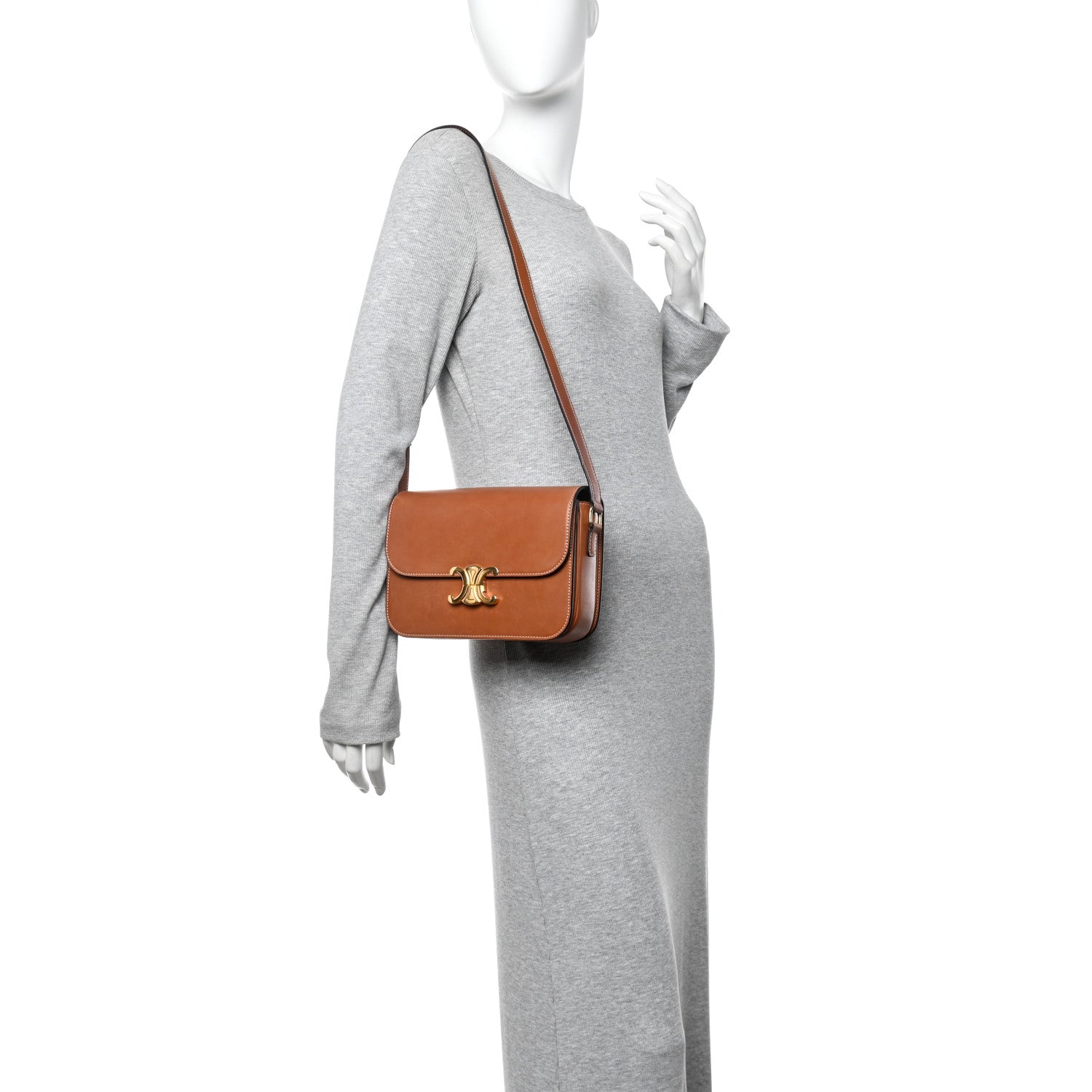 Natural Calfskin Medium Triomphe Tan