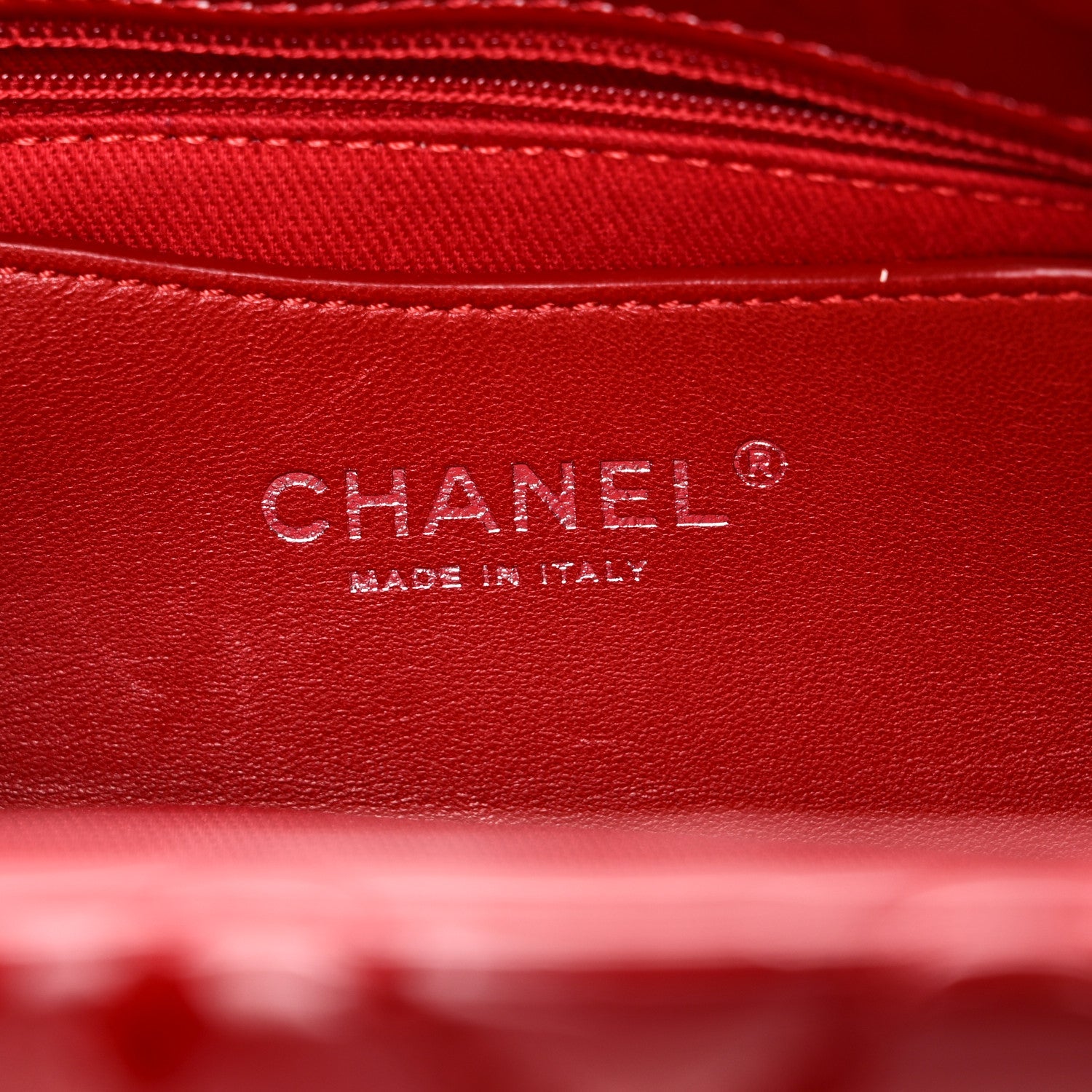 Patent Quilted Small Just Mademoiselle Bowling Bag Red