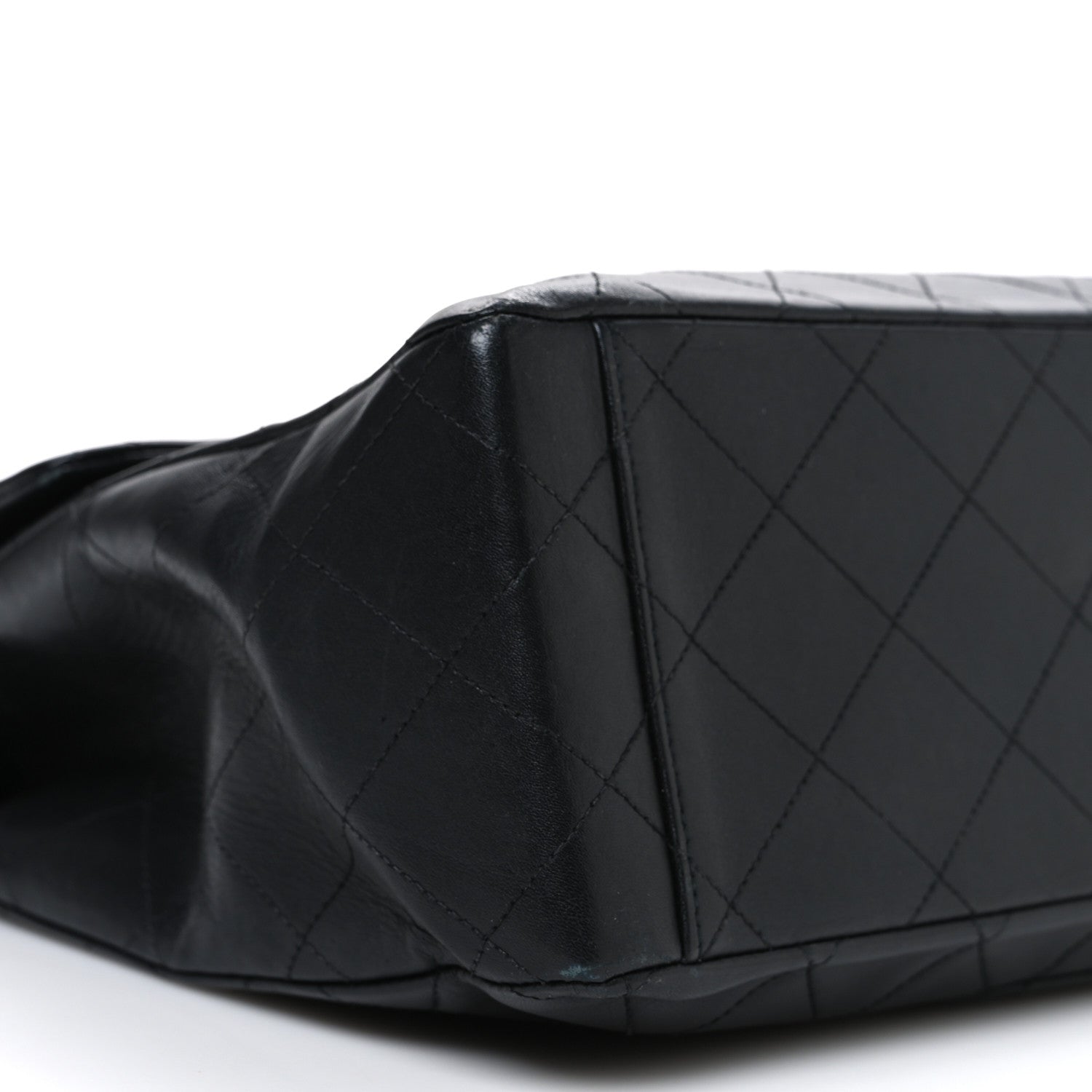 Lambskin Quilted XL Jumbo Single Flap Black