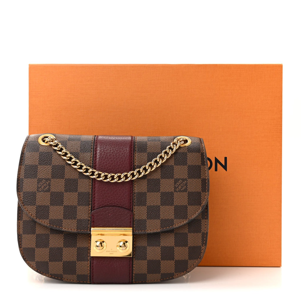 Damier Ebene Cuir Taurillon Wight Bordeaux