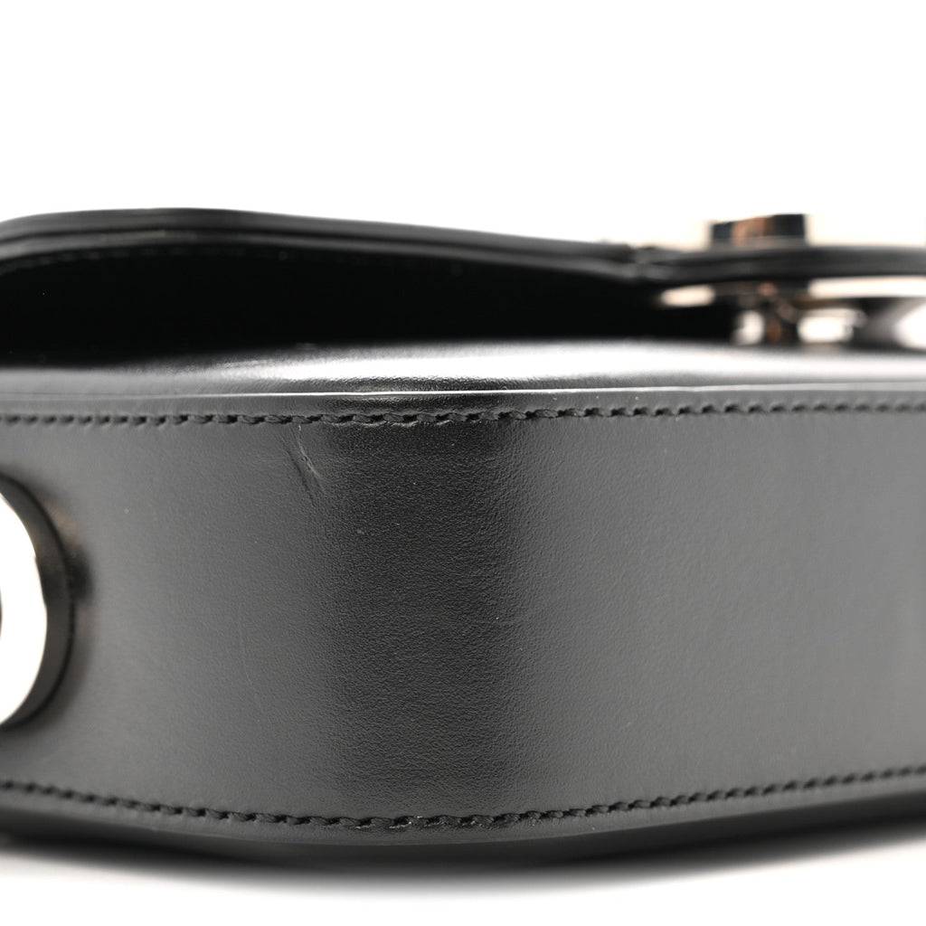 Senna Calfskin Petite GG Top Handle Shoulder Bag Black