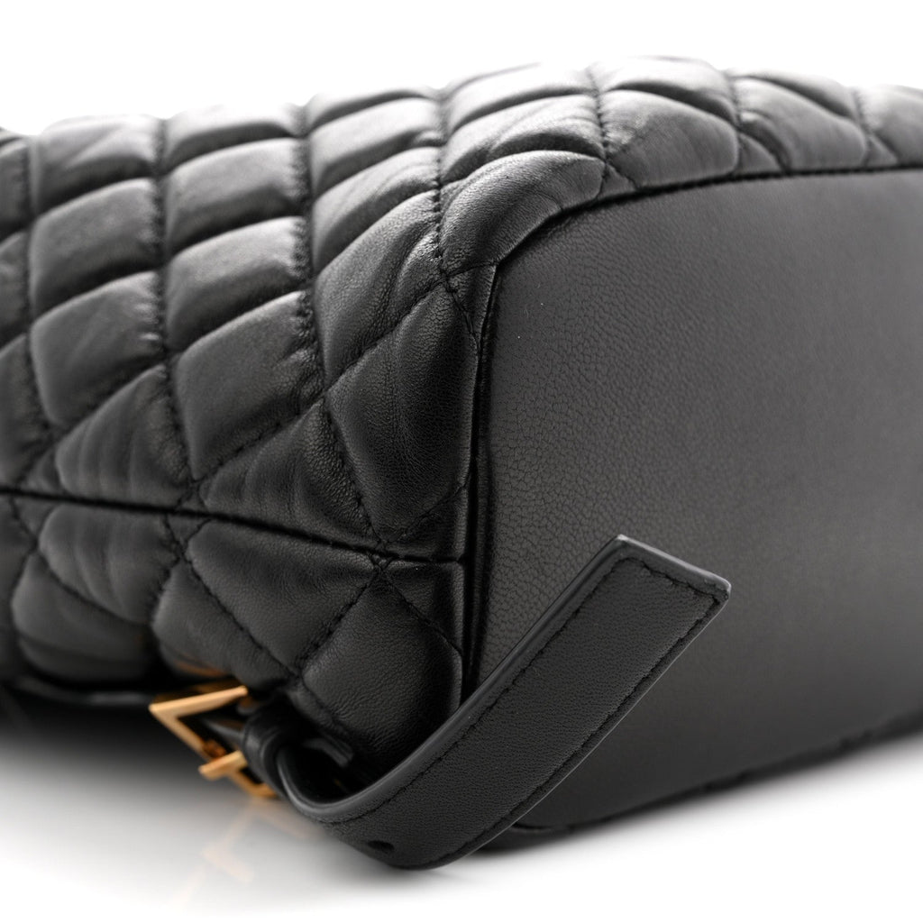 Calfskin Quilted Medusa Backpack Black
