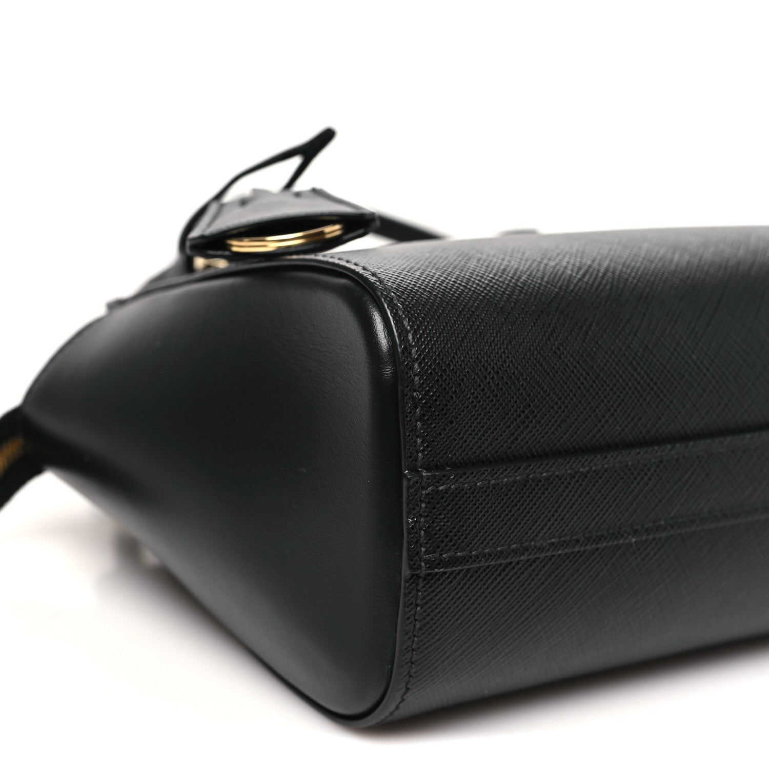 Saffiano Soft Calfskin Mini Zippered Tote Black
