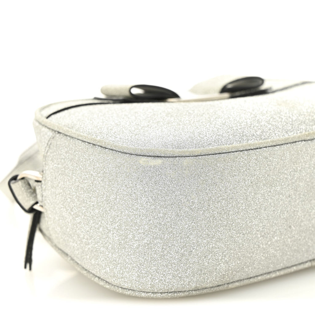 Rainbow Glitter Vara Bow Camera Bag Silver
