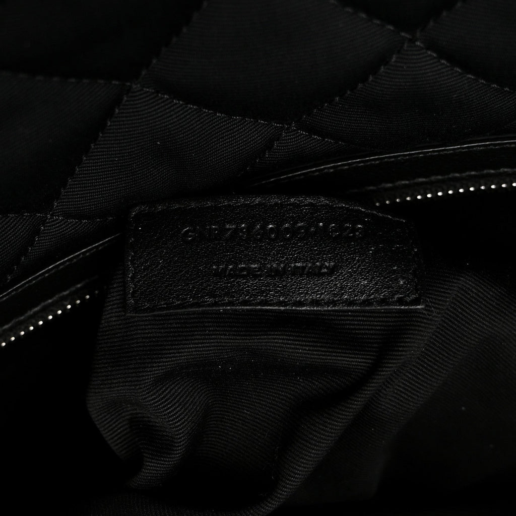 Calfskin Quilted ES Giant Travel Bag Black