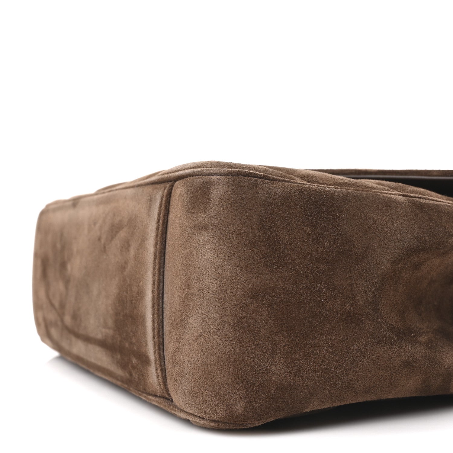 Suede Chevron Quilted Medium LouLou Bark Brown