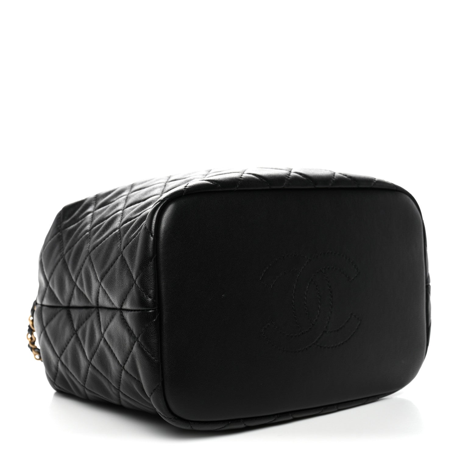 Lambskin Quilted Large Perfect Meeting Hobo Black